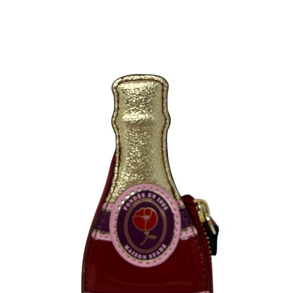 Kate Spade PWRU6152 Champagne Coin Purse Leather Pop Fizz Clink Statement Party - Picture 10 of 14